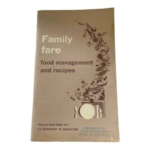 Vintage 1960 Recipes Book Family Fare Food Management & Recipes
